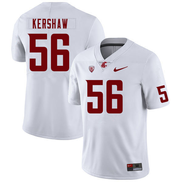 Men #56 Ryan Kershaw Washington State Cougars College Football Jerseys Sale-White - Click Image to Close
